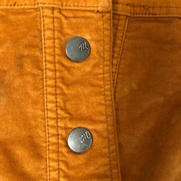 Madewell Velveteen A-Line Mini Skirt: Button-Front Edition Size 10 - Picture 7 of 9